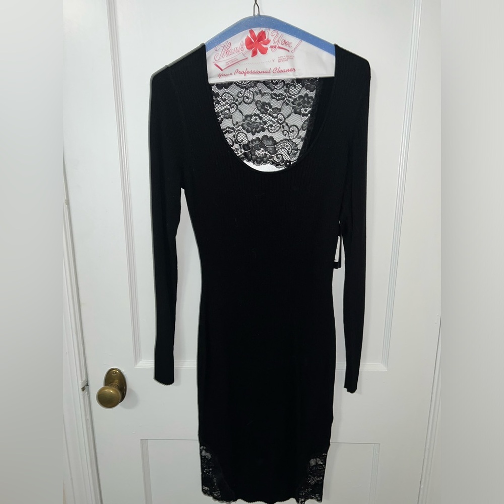 Guess LS Allison lace inset dress